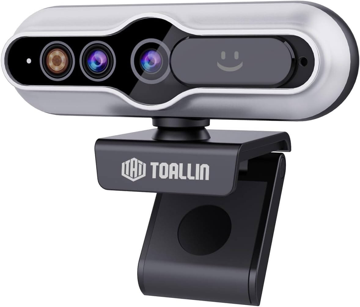 TOALLIN 2K QHD Webcam with Windows Hello (IR Recognition)